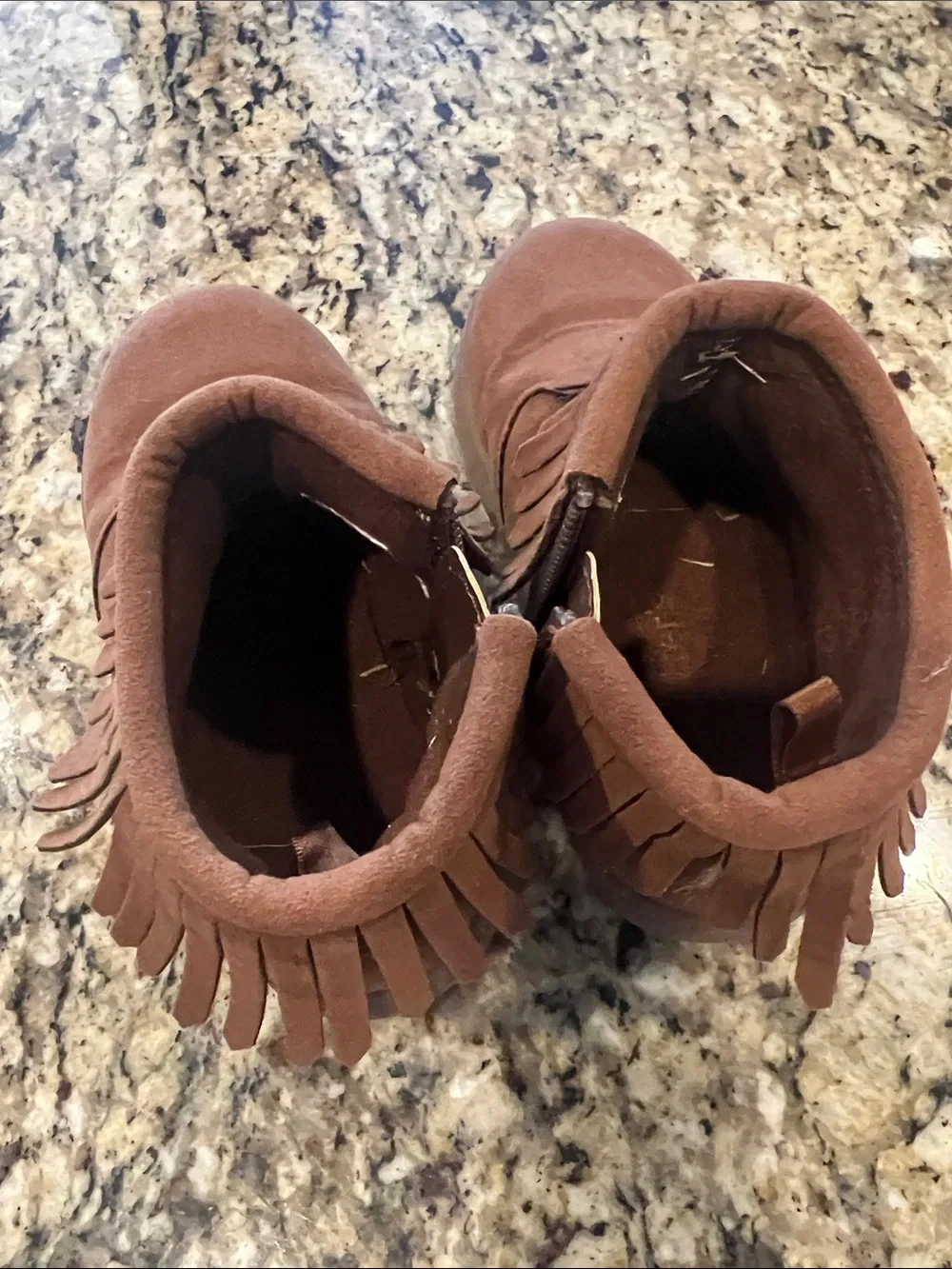 Carter's Brown Fringe Ankle Boots for Kids